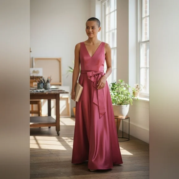 Elegant Pink Sleeveless Dress - Picture 1 of 5